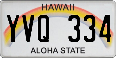 HI license plate YVQ334