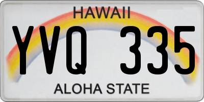 HI license plate YVQ335