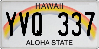 HI license plate YVQ337