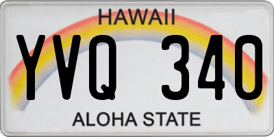 HI license plate YVQ340