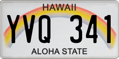HI license plate YVQ341