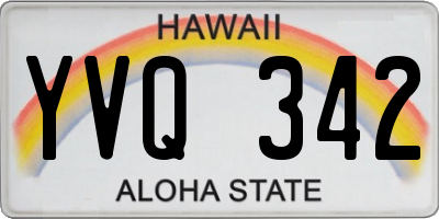 HI license plate YVQ342