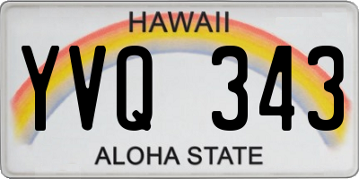 HI license plate YVQ343