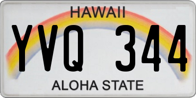 HI license plate YVQ344