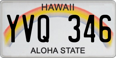 HI license plate YVQ346