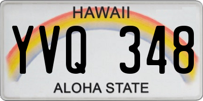 HI license plate YVQ348