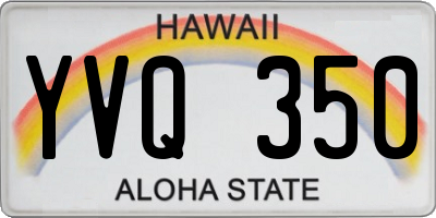 HI license plate YVQ350