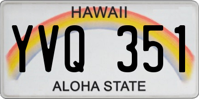 HI license plate YVQ351