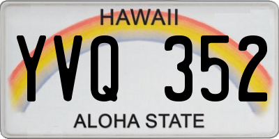 HI license plate YVQ352