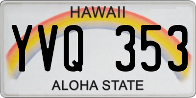 HI license plate YVQ353