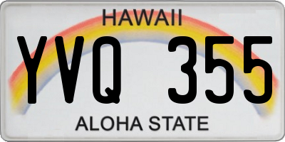 HI license plate YVQ355
