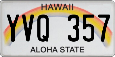 HI license plate YVQ357