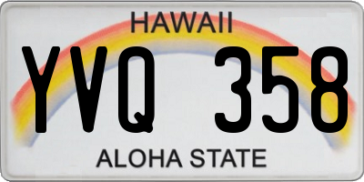 HI license plate YVQ358