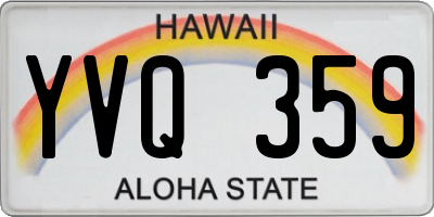 HI license plate YVQ359