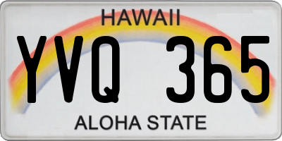 HI license plate YVQ365