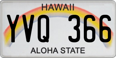 HI license plate YVQ366