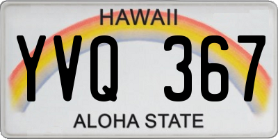 HI license plate YVQ367