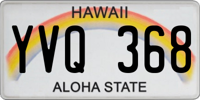 HI license plate YVQ368