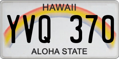 HI license plate YVQ370