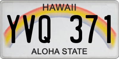 HI license plate YVQ371