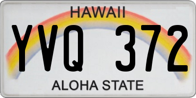 HI license plate YVQ372