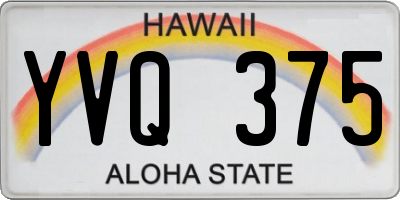 HI license plate YVQ375