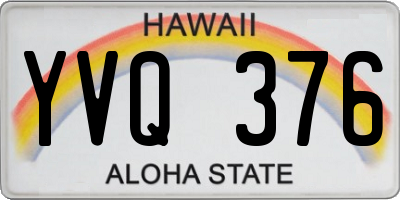 HI license plate YVQ376