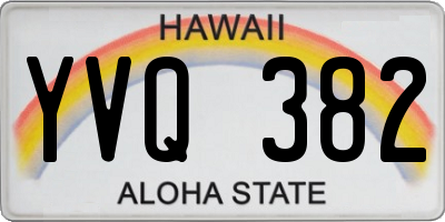 HI license plate YVQ382