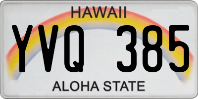 HI license plate YVQ385