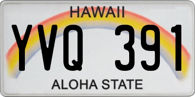 HI license plate YVQ391