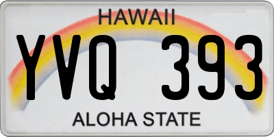 HI license plate YVQ393