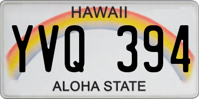 HI license plate YVQ394
