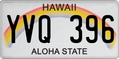 HI license plate YVQ396