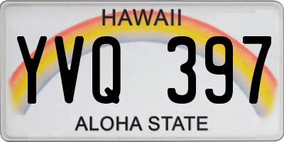 HI license plate YVQ397