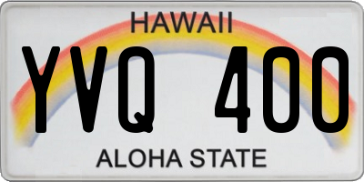 HI license plate YVQ400