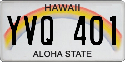 HI license plate YVQ401