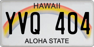 HI license plate YVQ404