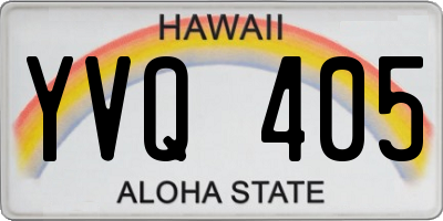 HI license plate YVQ405