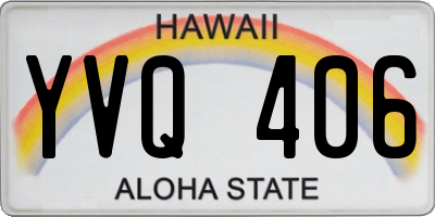HI license plate YVQ406
