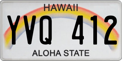 HI license plate YVQ412