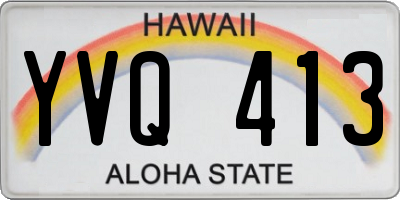 HI license plate YVQ413
