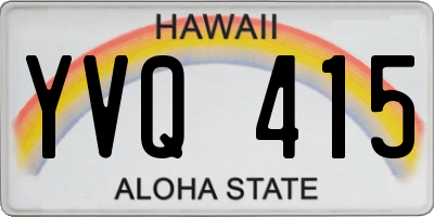 HI license plate YVQ415