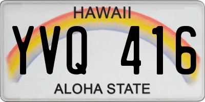 HI license plate YVQ416