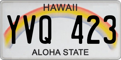 HI license plate YVQ423