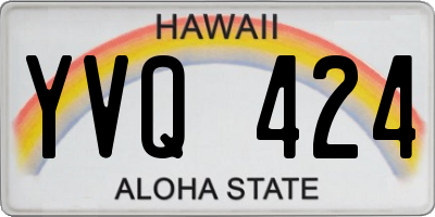 HI license plate YVQ424