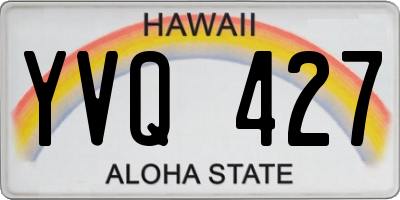 HI license plate YVQ427
