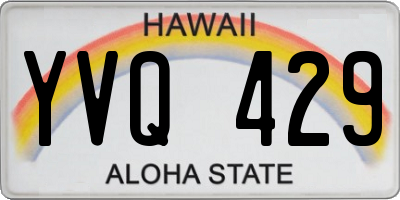 HI license plate YVQ429