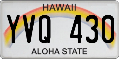 HI license plate YVQ430