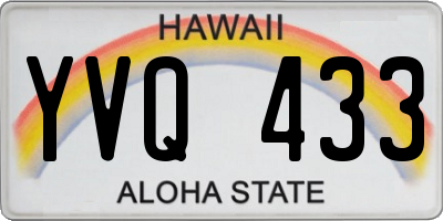 HI license plate YVQ433