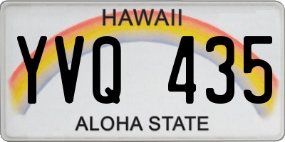 HI license plate YVQ435